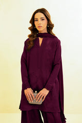 Plum Farshi Set - (Shirt + Dupatta)