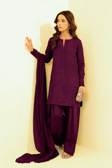 Plum Farshi Set - (Shirt + Dupatta)