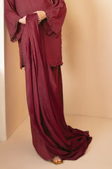 Clara Crimson Organza Dupatta