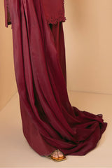 Clara Crimson Silk Dupatta