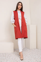 Terracotta Sleeveless Coat